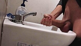 balls on sink tease huge cock cumshot buildup