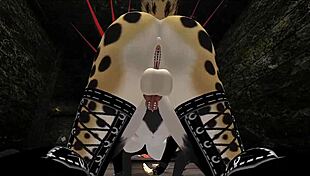 Furry shemale demon hunter fucks cartoon monster