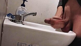 balls on sink tease huge cock cumshot buildup