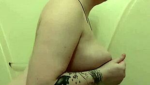 Watch me oil my chubby curves and huge tits in the steamy bath