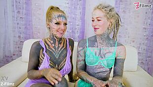 Tattooed Teen's Threesome Facial Ignites Gaping Ecstasy