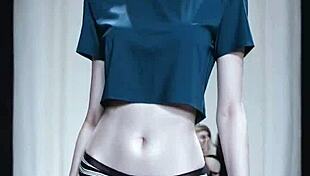 omg these ai lingerie models are barefoot and panty teasing at the fashion show