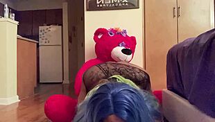 imagine my ebony curves teasing teddy in a private lap dance sway