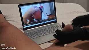 Milf Jerks Massive Cock Till Cum Coats Her Gloves Pov!