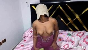 yo check this chubby ebony babe stuffing her fat ass with cucumber