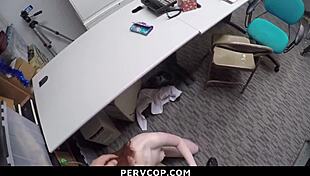 PervCop Questions Shoplifter Suspect in Backroom Office
