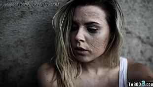 Perv stranger cleans petite homeless teen then fucks doggystyle rough!