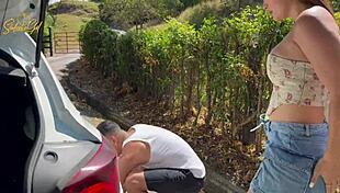 farmer spots sexy milf and pounds her hard on street while wife stays home