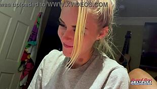 skinny blonde cutie sassy rims balls licks cock before pussy pounding