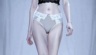 omg these ai lingerie models are barefoot and panty teasing at the fashion show