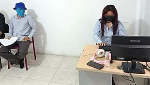 Bent Over Desk Mature Secretary Fucks Job Applicant Hard