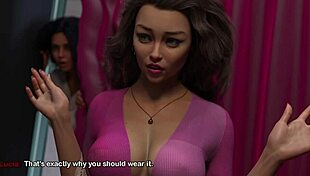 My Bimbo Dream 13 Hot Latina Milf Massages Friend's Fake Tits to Cum in Dressing Room