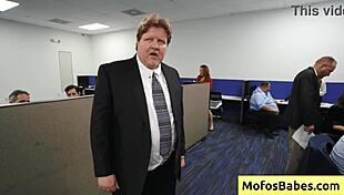 Horny Office Milf Sasha Pearl Fucks with Big Boobs Bouncing Wildly