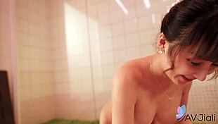 sexy chinese li nanais' big tits bounce cowgirl fucked in bathroom doggystyle