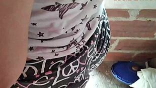 Sneak into neighbor's house watch her ass on balcony then hardcore fuck patio