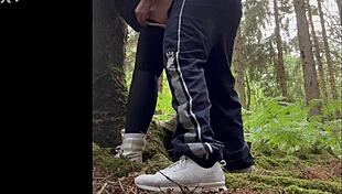 chubby slut begs quickie suck anal deep in forest outdoors?