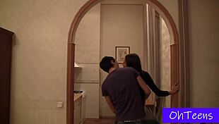 two college studs sneak fun in the dorm with girlfriend massage turning into homemade fuck