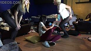 damn my hot petite tight pussy loves this lingerie thong try on turning into naked college party coed tits