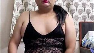 shemale monica m teases masturbates in black babydoll till cumshot