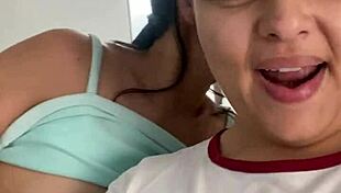 Lesbian neighbors surprise on found phone turns into steamy fingering session