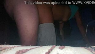 Homemade wife takes huge cock creampie bent over outdoors