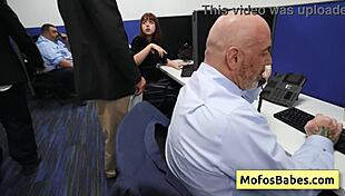 Horny Office Milf Sasha Pearl Fucks with Big Boobs Bouncing Wildly