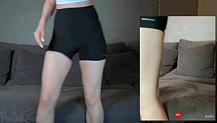 whoops sexy teacher flashes hairy pussy riding dildo in see-through outfits