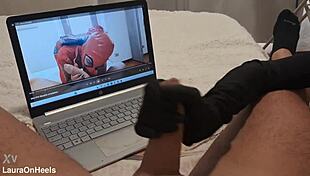 Milf Jerks Massive Cock Till Cum Coats Her Gloves Pov!