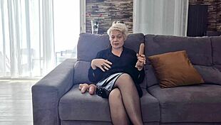 Mature Slut Shows Off Dildo Tips in Sexy Solo Tease