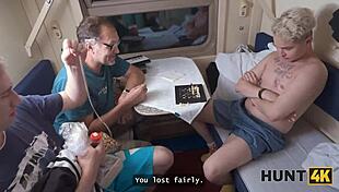 hunt4k stranger spots redhead teen's juicy pussy on train and pounds her rough