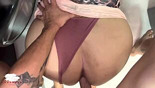 Bent over chubby milf, wanna fuck your fat ass in laundry room?