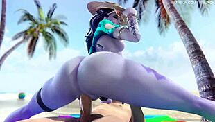 overwatch widowmaker beach sex. big ass bounces on monster cock