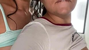 Lesbian neighbors surprise on found phone turns into steamy fingering session