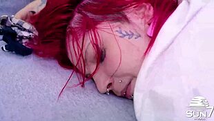 tattooed babe's pussy wrecked by green hair giant dick