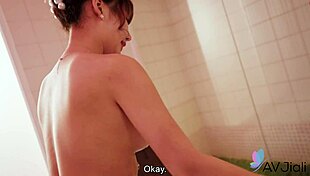 sexy chinese li nanais' big tits bounce cowgirl fucked in bathroom doggystyle