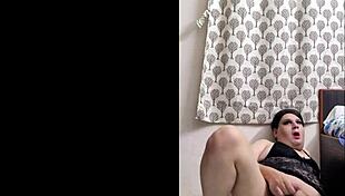 shemale monica m teases masturbates in black babydoll till cumshot