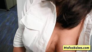 Horny Office Milf Sasha Pearl Fucks with Big Boobs Bouncing Wildly