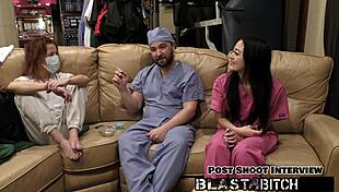 Blaire Celeste's Latex Nurse Blowjobs Blast Cum in POV