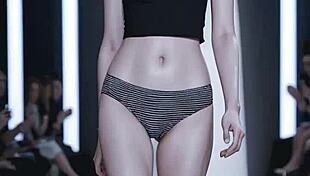 omg these ai lingerie models are barefoot and panty teasing at the fashion show