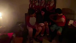 wanna join our christmas party orgy with mommy and princess scissoring wet pussies?