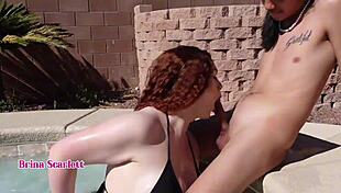 Why Does Curvy Redhead Brina Scarlett Choose Public Pool for Doggystyle?
