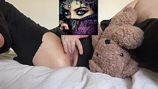 Strawberry stuffed in my dripping tight teen pussy while craving your cock mi amor