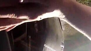 Daisyjo1975 straps on and pegs him deep outside in the open