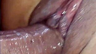 my sexy pierced nipple girl gives footjob leading to creampie closeup