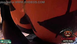 Brazilian MILF's Halloween Pumpkin Takes Massive BBC Thrusts In Studio