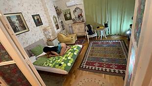 whoa this hot brunette babe with big natural tits and ass tries lingerie then gets cast for porn