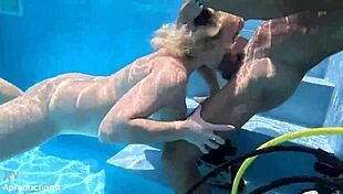 underwater pounding ends with golden shower facial on aussie slut