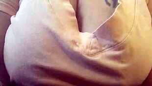 curvy ebony milf cheekz teases her huge tits and hard nipples slow and nasty