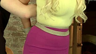 Damn, Busty Blonde Hogtied for Lezdom Punishment!