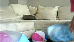 sophie fingers pussy in jeans miniskirt and red lingerie